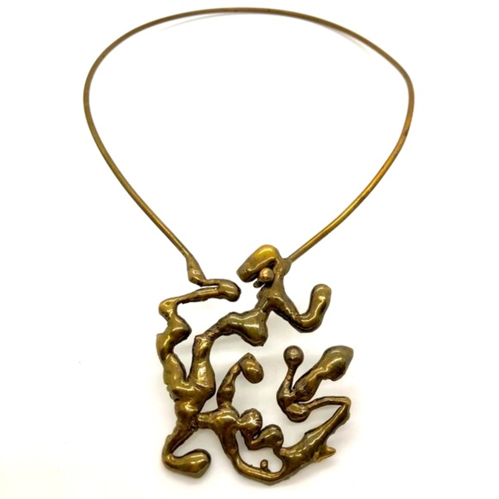 Vintage Brutalist Free form Statement necklace - Picture 12 of 14